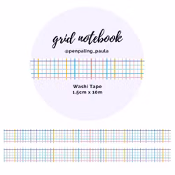 Washi Tape Penpaling Paula - Grid Notebook 15 mm
