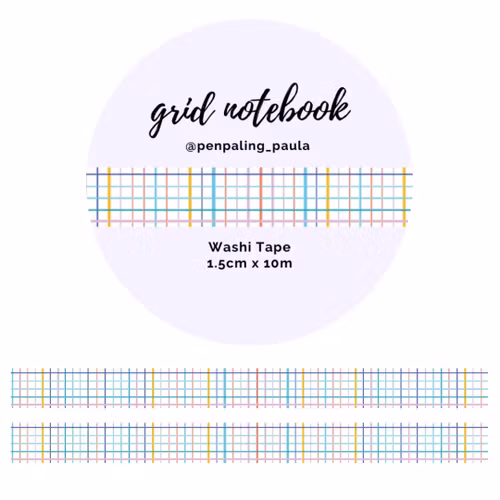 Washi Tape Penpaling Paula - Grid Notebook 15 mm
