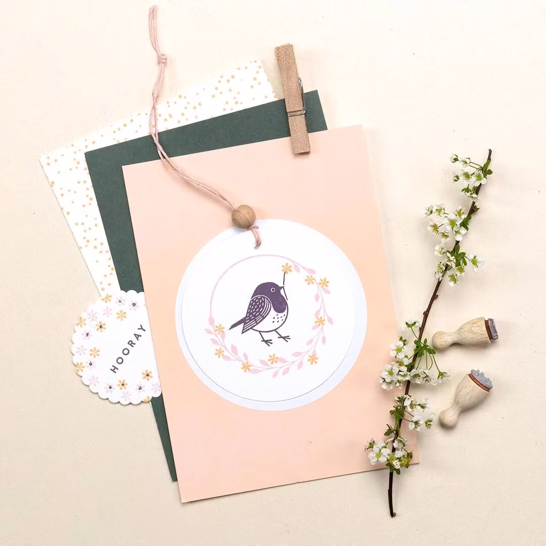 Stamp Perlenfischer - Leaf wreath