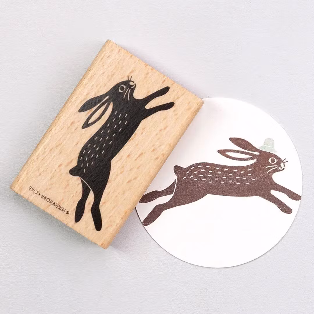 Stamp Perlenfischer - Jumping hare