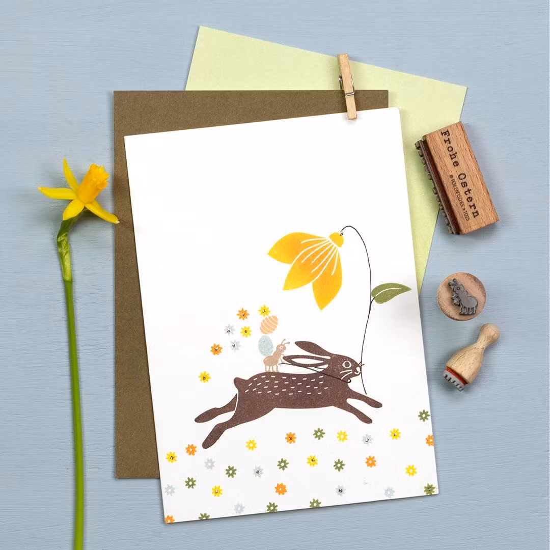 Stamp Perlenfischer - Jumping hare