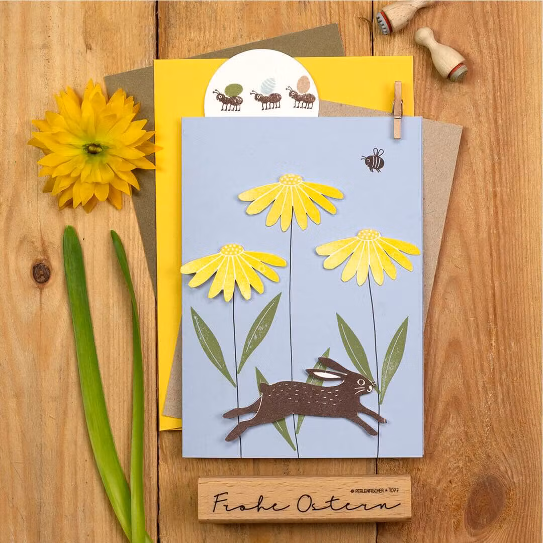 Stamp Perlenfischer - Jumping hare