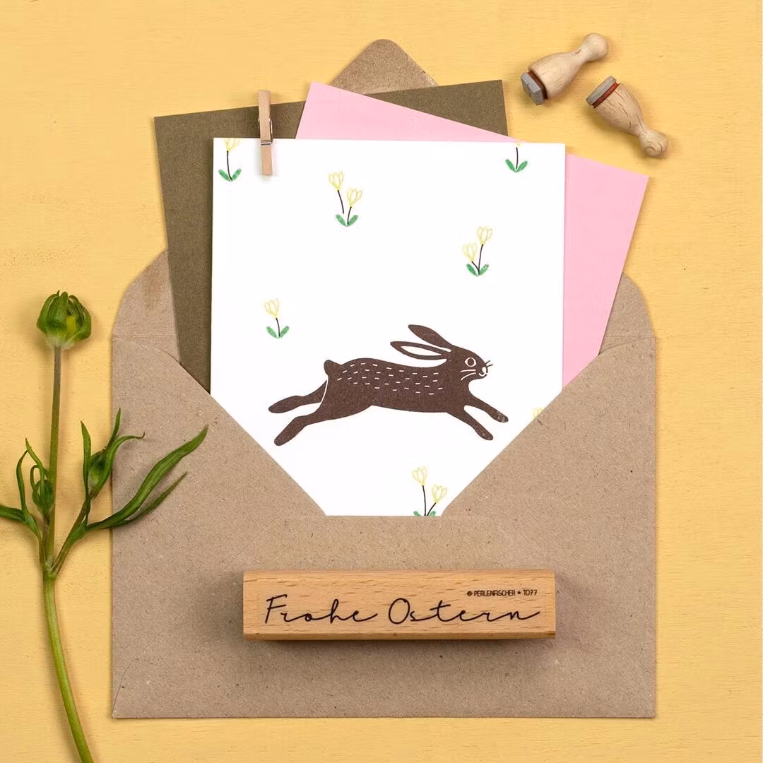 Stamp Perlenfischer - Jumping hare