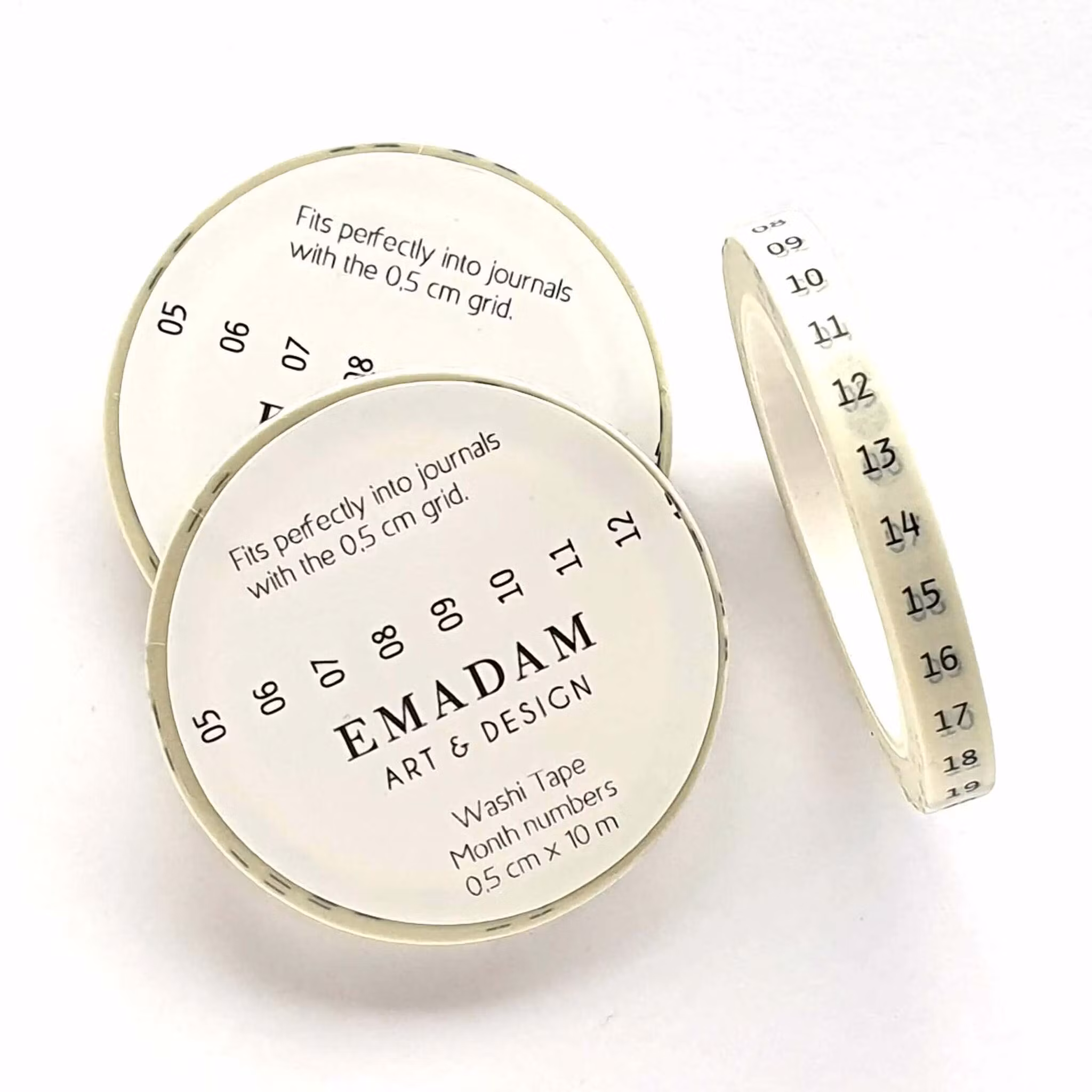 Washi Tape Emadam - Month numbers 5 mm