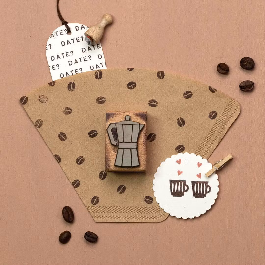 Stämpel Perlenfischer - Kaffeböna mini