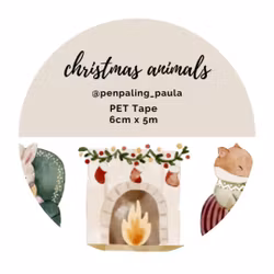 Penpaling Paula PET Tape (Pre-Cut) - Christmas Animals 60 mm