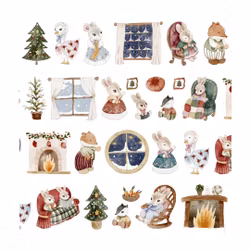 Penpaling Paula PET Tape (Pre-Cut) - Christmas Animals 60 mm
