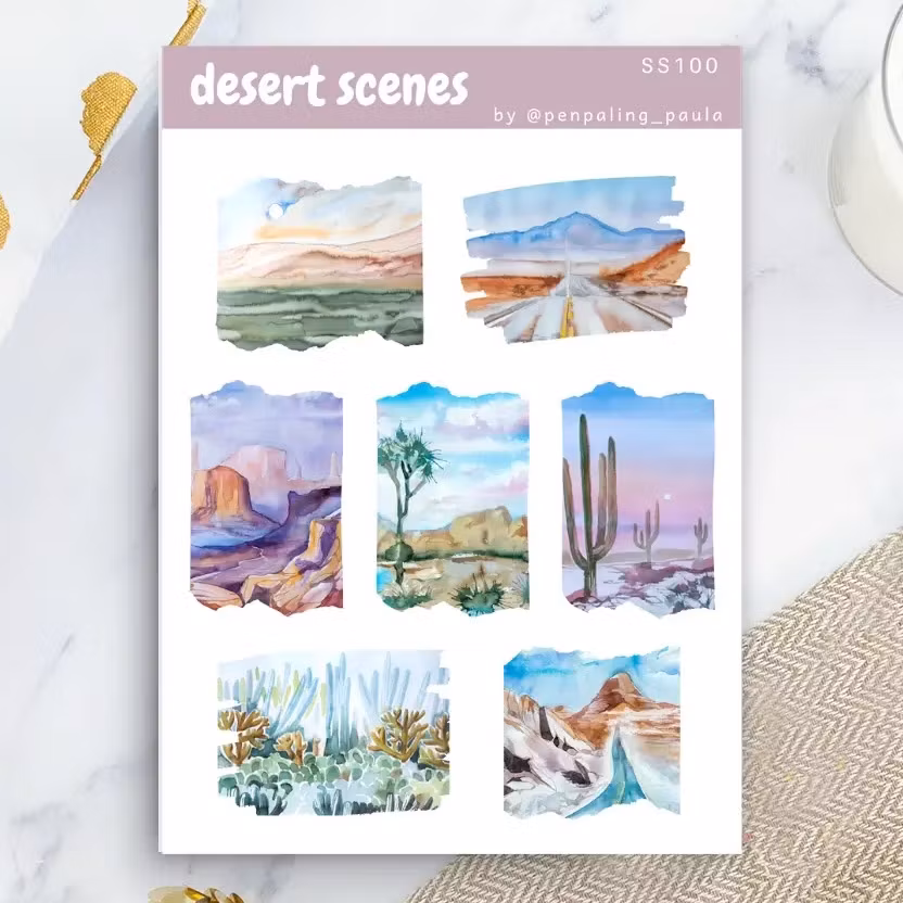 Stickers Penpaling Paula - Desert Scenes