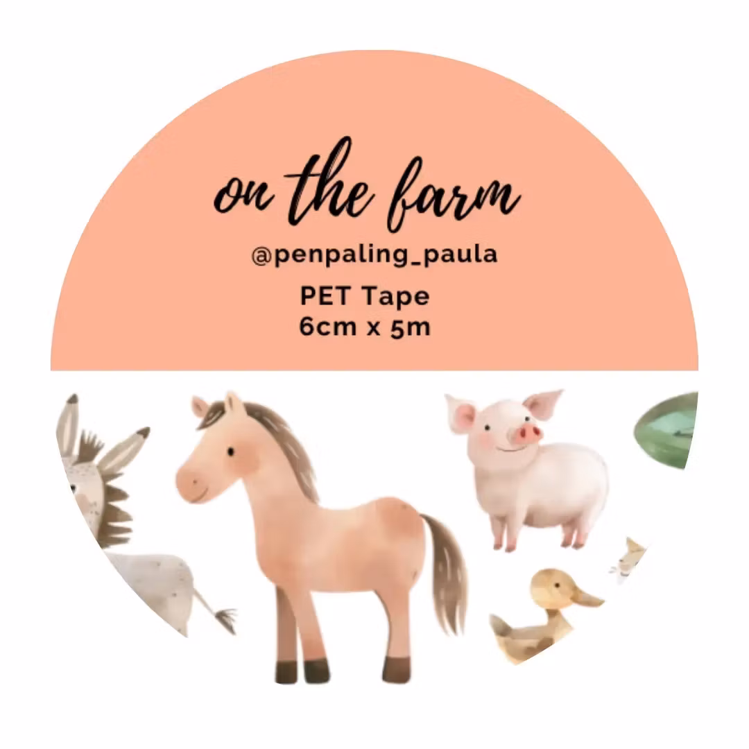 Penpaling Paula PET Tape (Pre-Cut) - On the Farm 60 mm