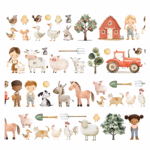 Penpaling Paula PET Tape (Pre-Cut) - On the Farm 60 mm
