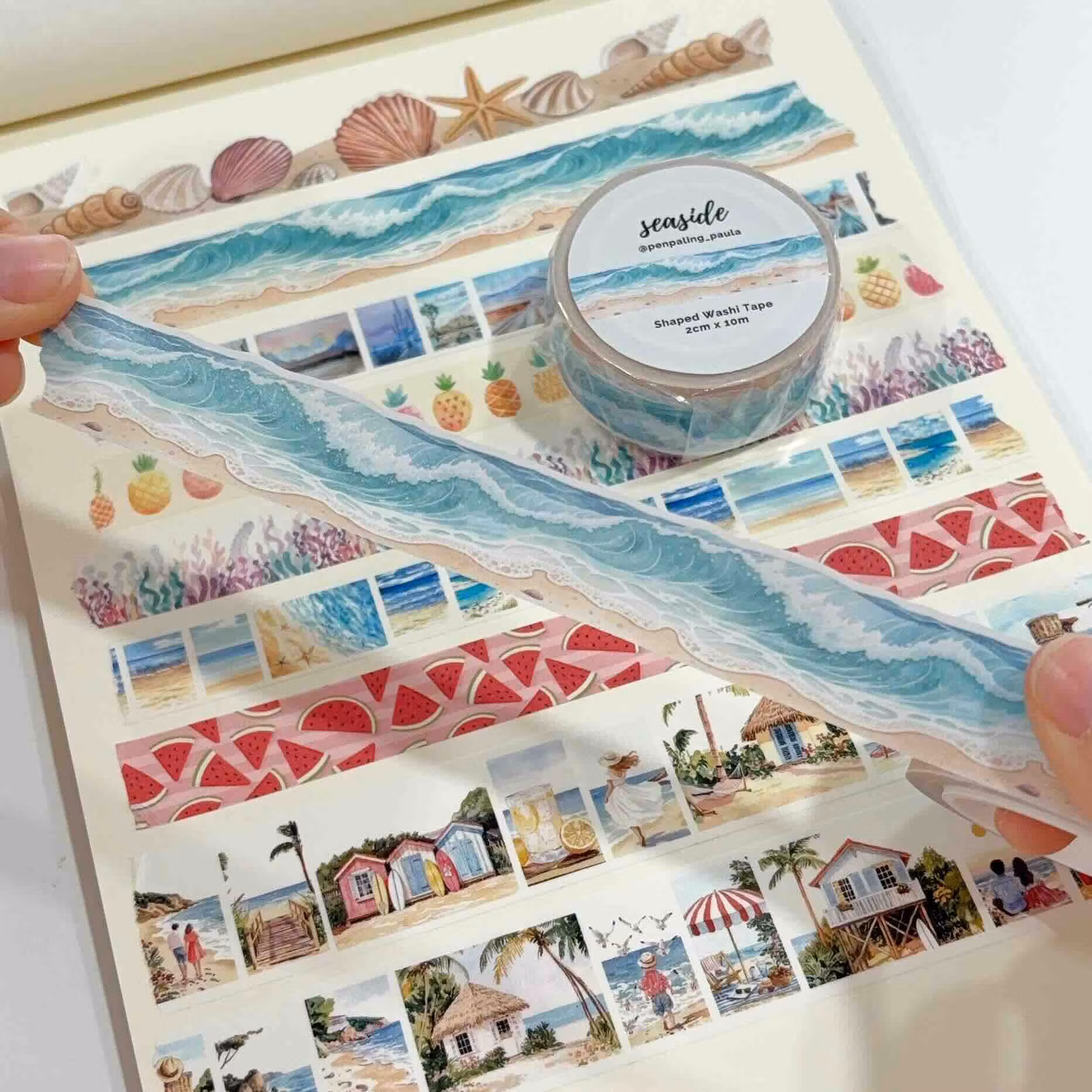 Washi Tape Penpaling Paula - Seaside (Shaped) 20 mm