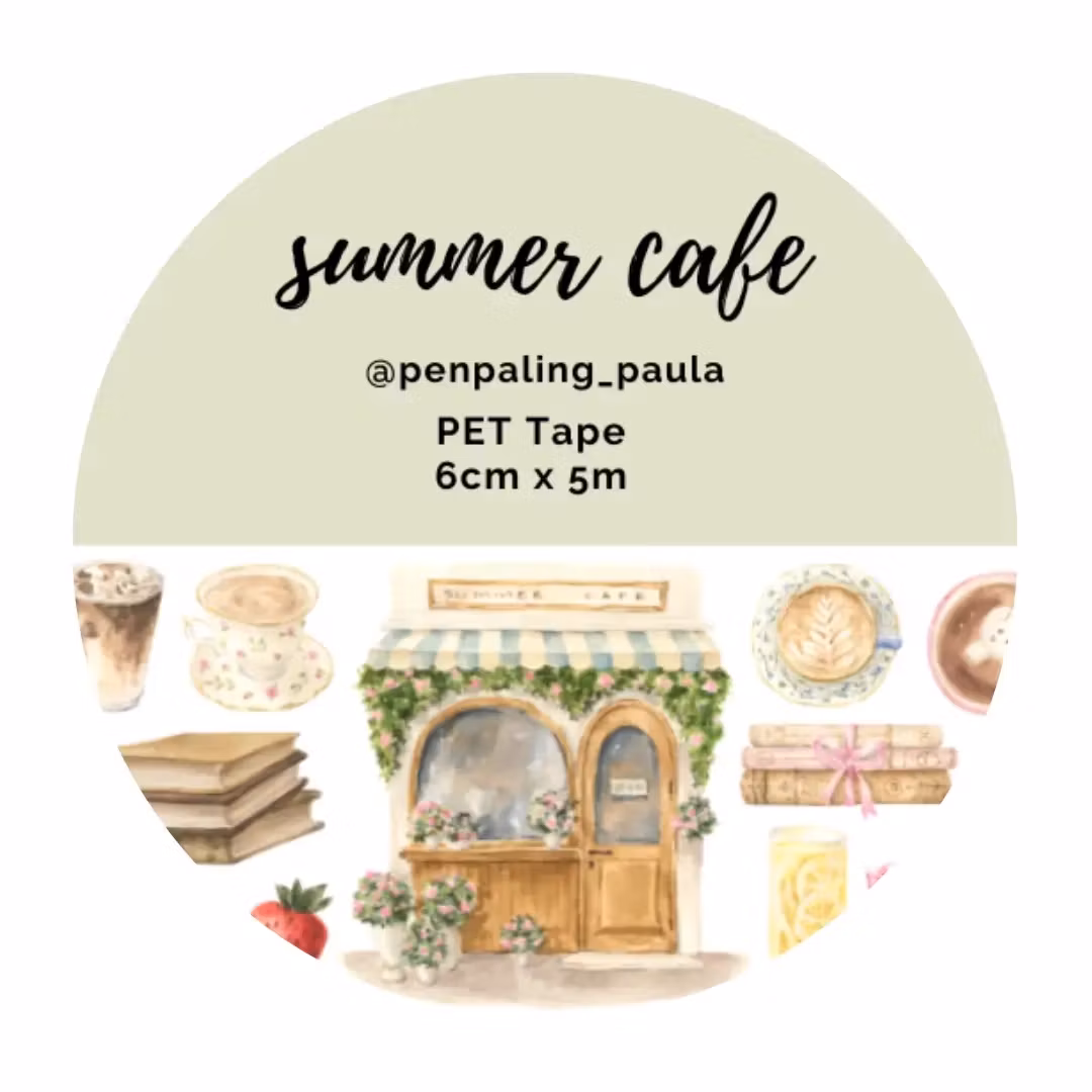 Penpaling Paula PET Tape (Pre-Cut) - Summer Cafe 60 mm