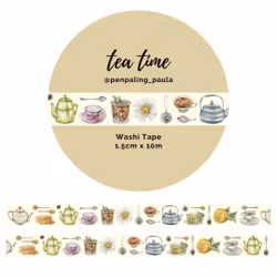 Washi Tape Penpaling Paula - Tea Time 15 mm