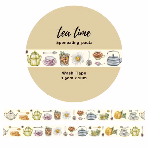 Washi Tape Penpaling Paula - Tea Time 15 mm