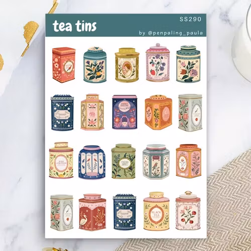 Stickers Penpaling Paula - Tea Tins