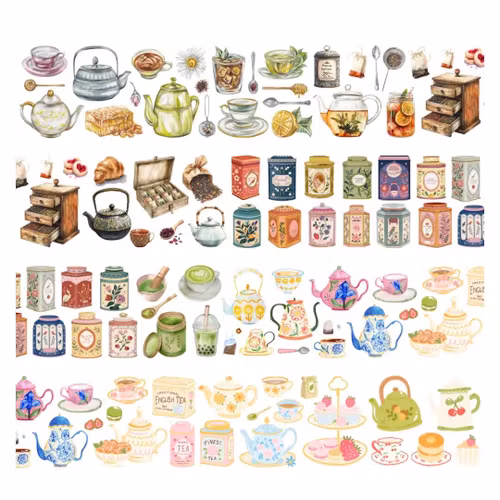 Penpaling Paula PET Tape (Pre-Cut) - Tea Lover 60 mm