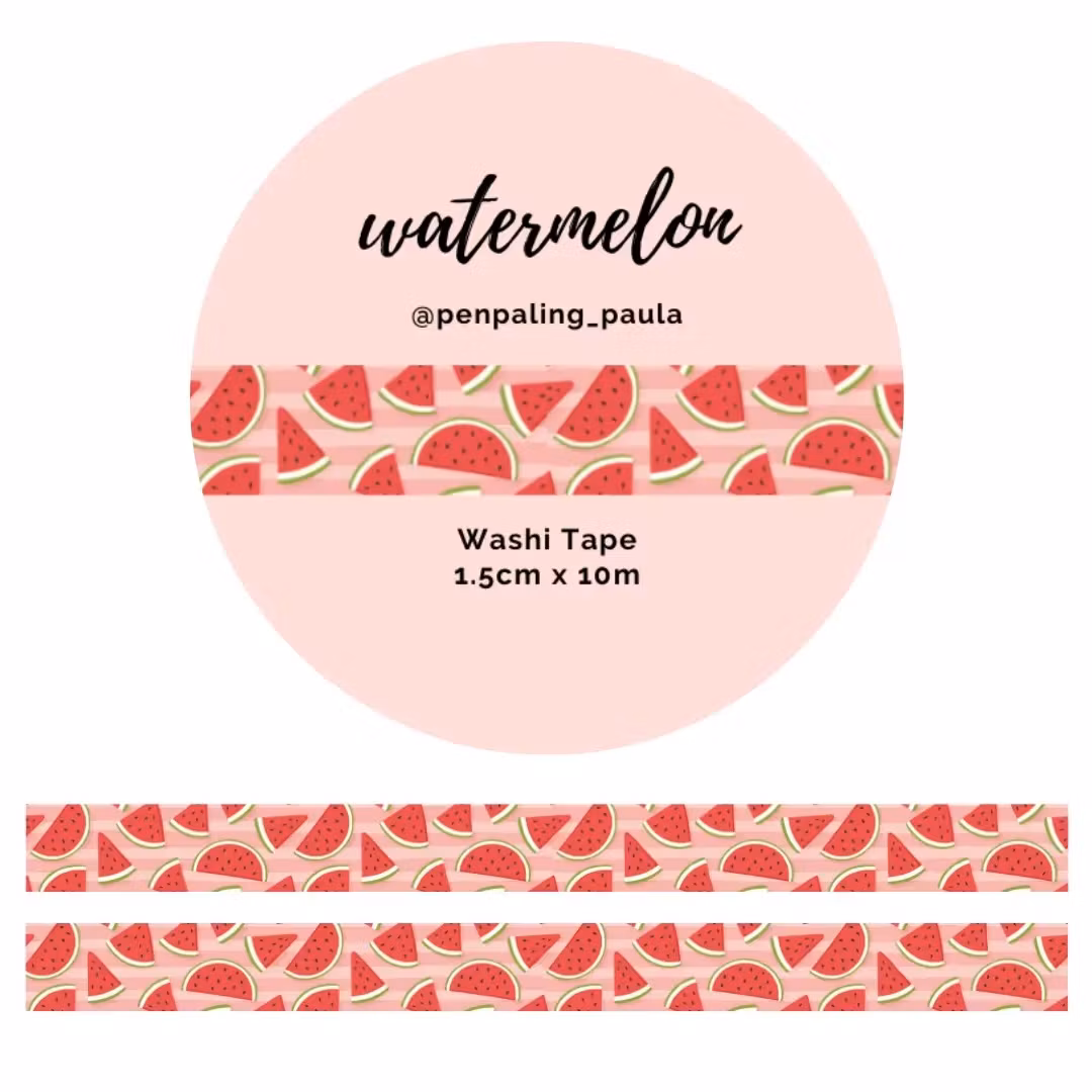 Washi Tape Penpaling Paula - Watermelon 15 mm