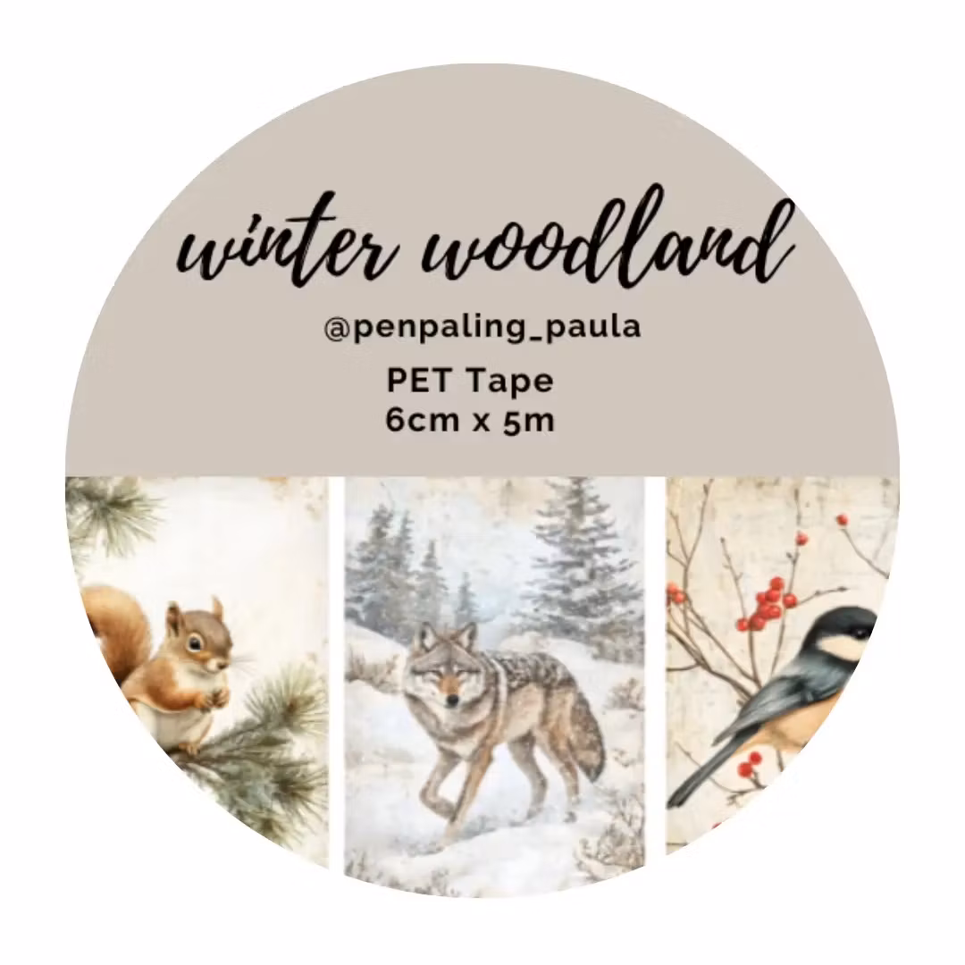 Penpaling Paula PET Tape (Pre-Cut) - Winter Woodland 60 mm