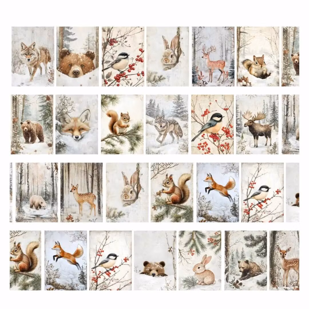 Penpaling Paula PET Tape (Pre-Cut) - Winter Woodland 60 mm