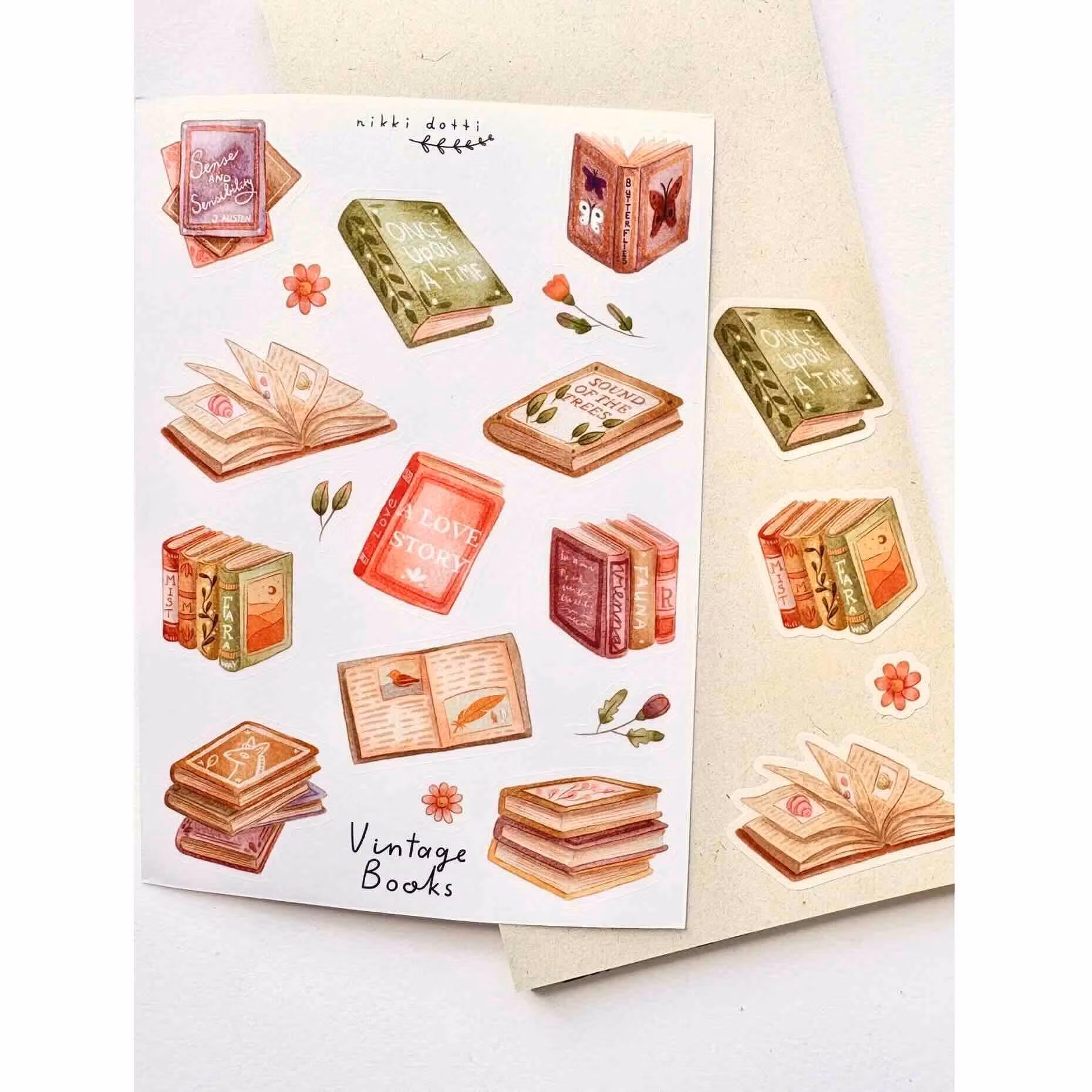 Washi Stickers Nikki Dotti - Vintage Books