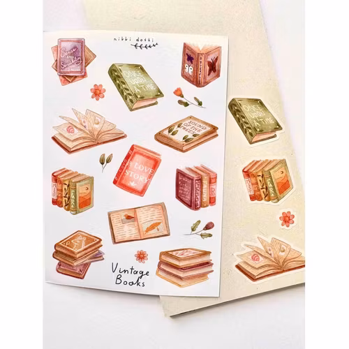 Washi Stickers Nikki Dotti - Vintage Books