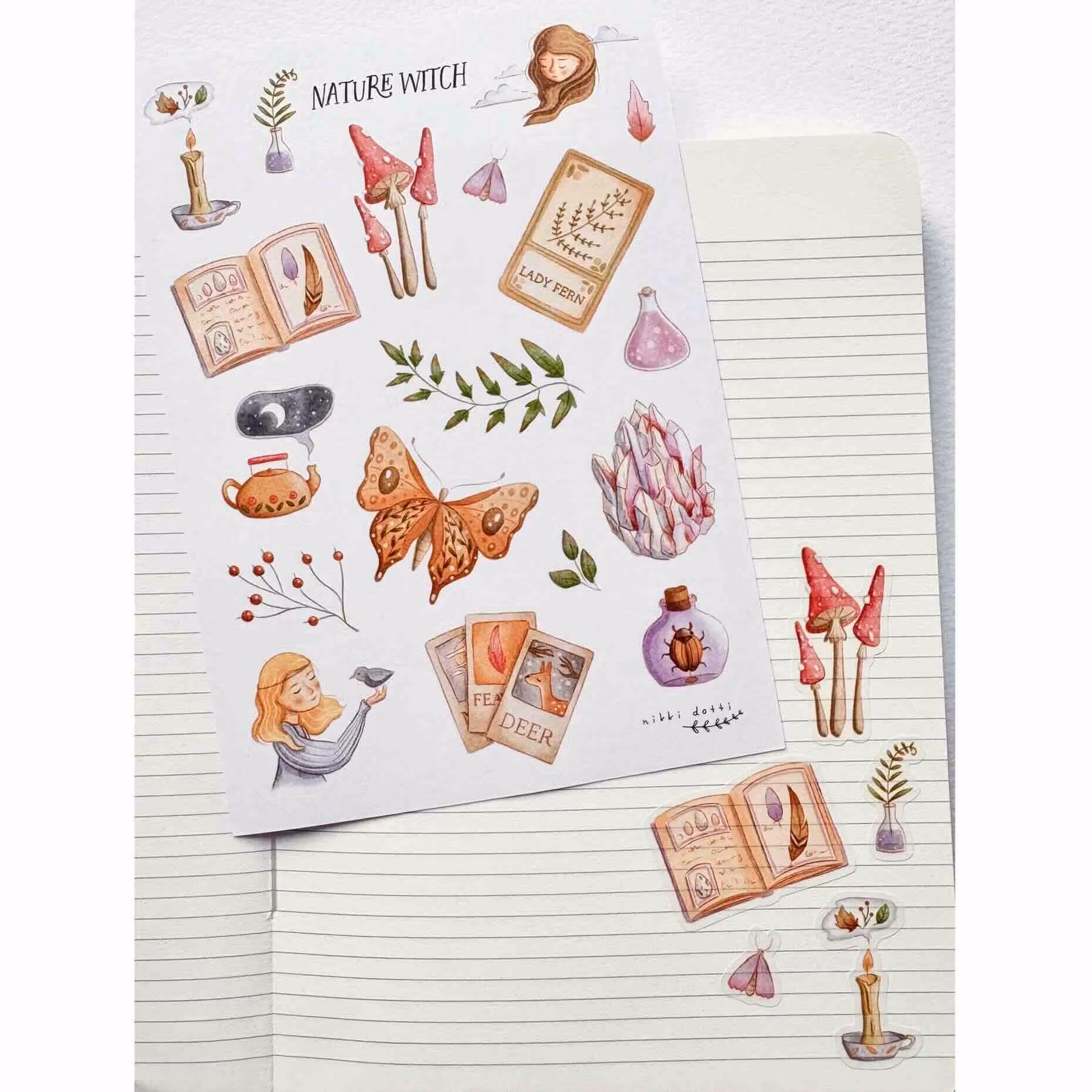 Washi Stickers Nikki Dotti - Nature Witch