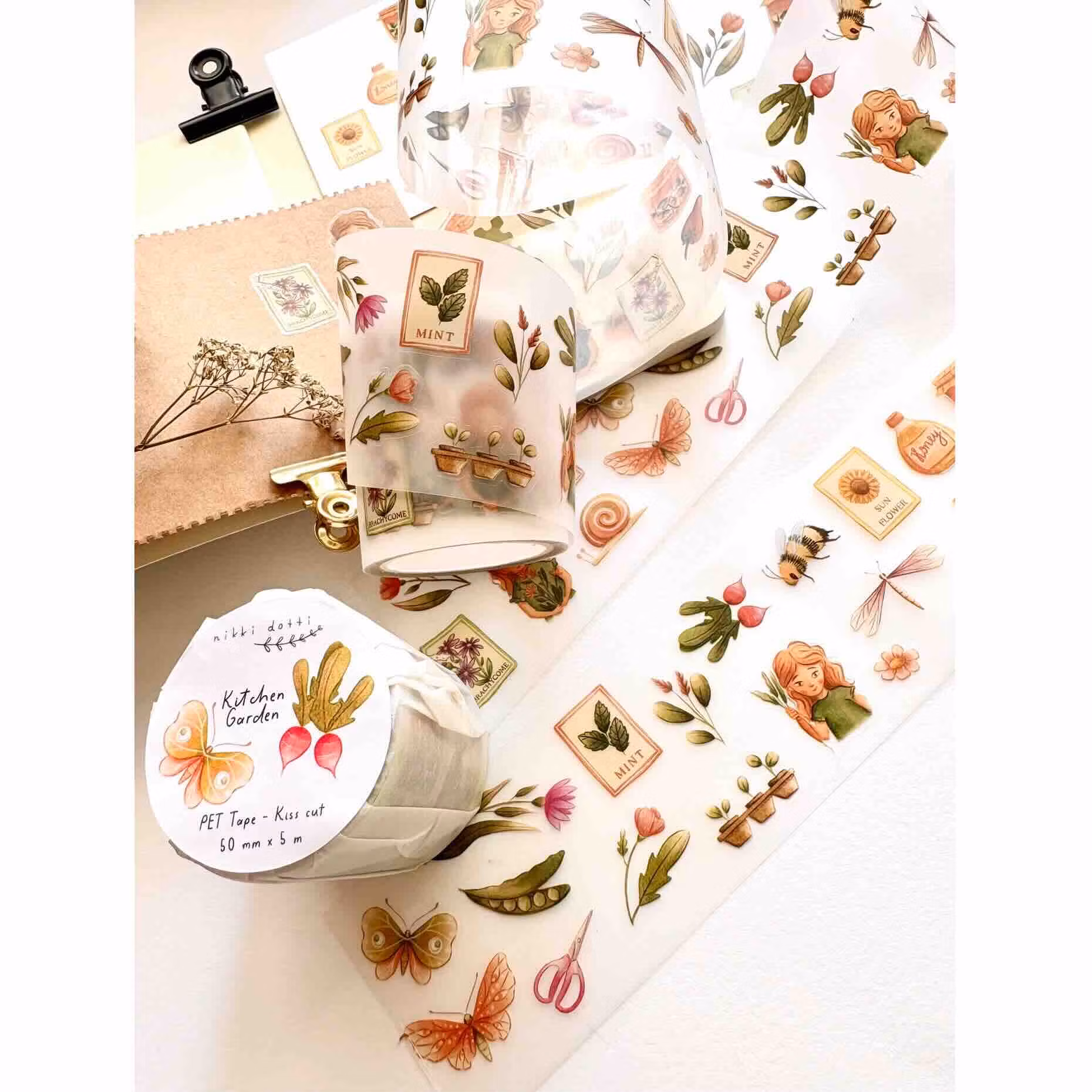 PET tape Nikki Dotti - Kitchen Garden (Kiss-cut) 50 mm