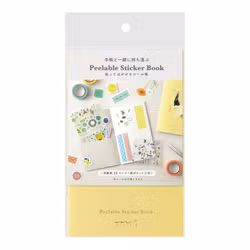 Midori Sticker Book with Pocket Yellow
