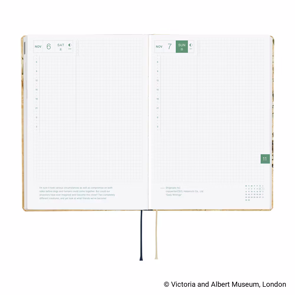 Hobonichi HON A5 The V&A Series: Vine - 2027