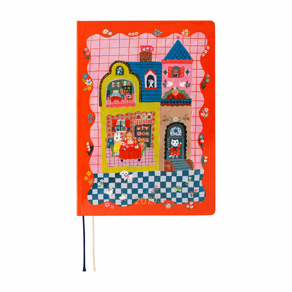 Hobonichi HON A5 Yumi Kitagishi: White Cat and Rabbit’s Tea Room - 2027