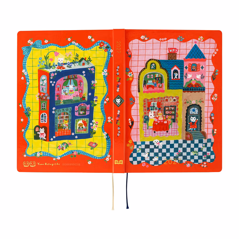 Hobonichi HON A5 Yumi Kitagishi: White Cat and Rabbit’s Tea Room - 2027