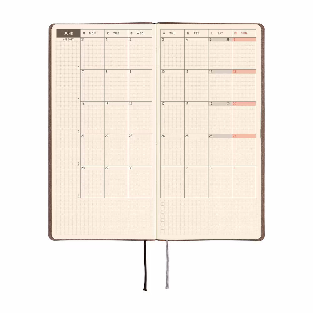 Hobonichi Weeks Smooth: Café au Lait - 2027