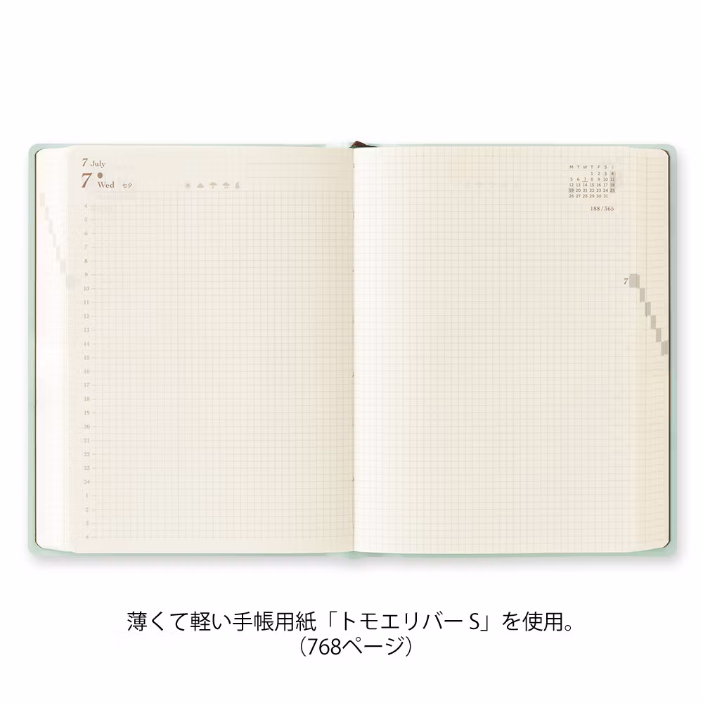 Midori 2027 Diary Hibino A6 Blue Green