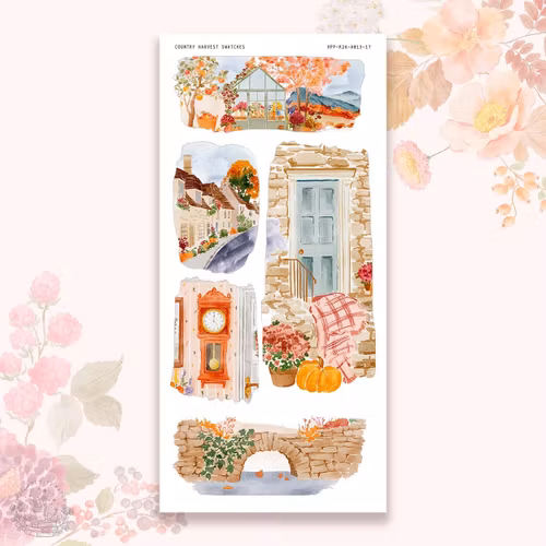 Hello Petite Paper Stickers - Country Harvest Swatches