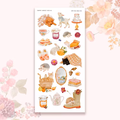 Hello Petite Paper Stickers - Country Harvest Deco