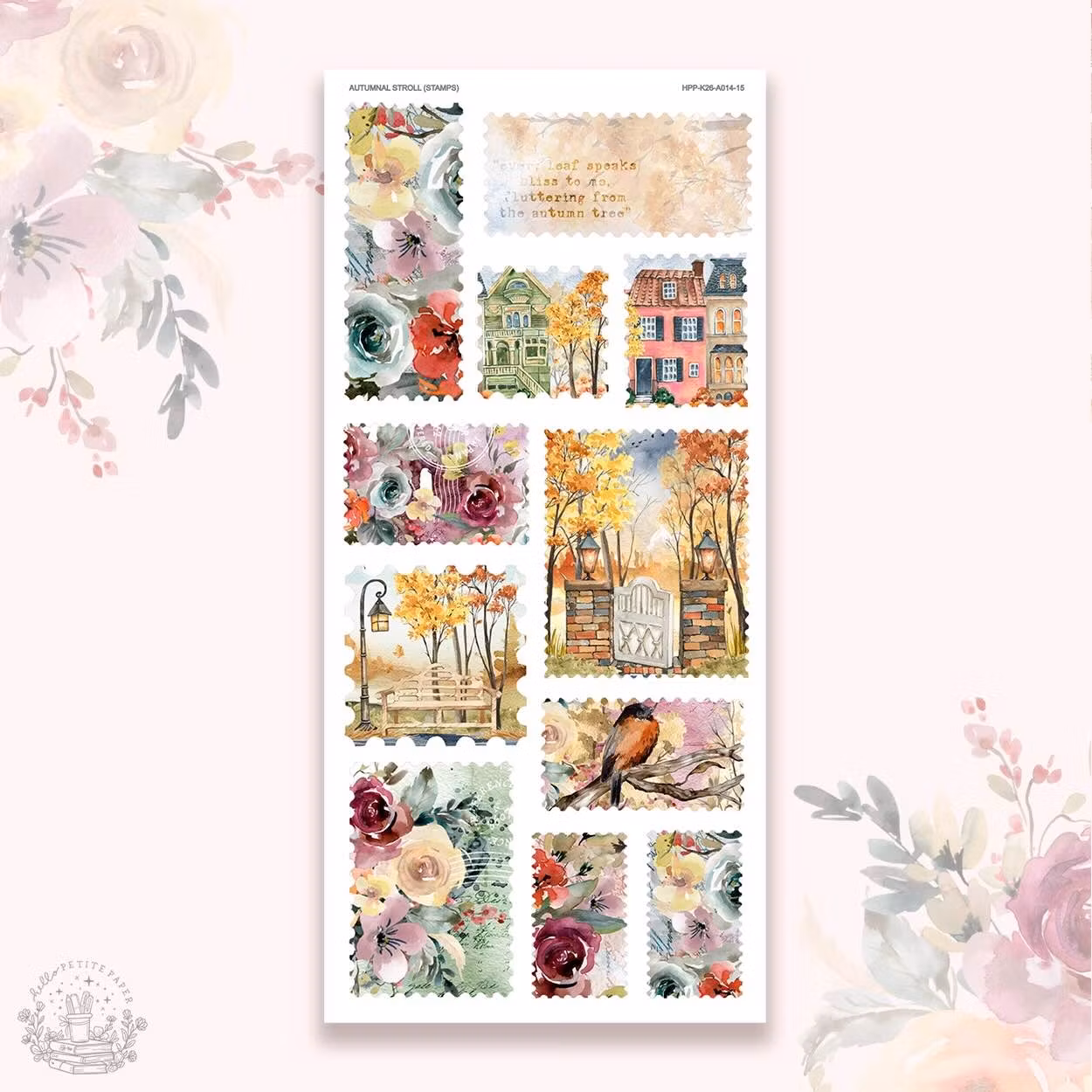 Hello Petite Paper Stickers - Autumnal Stroll Stamps