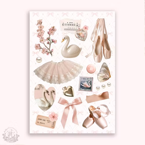 Hello Petite Paper Stickers - Swan Lake