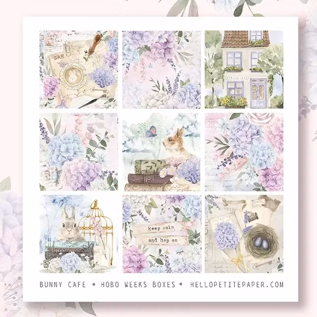 Hello Petite Paper Stickers (Hobo Weeks) - Bunny Cafe