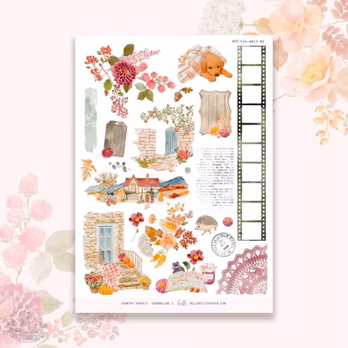 Hello Petite Paper Stickers - Country Harvest Journaling