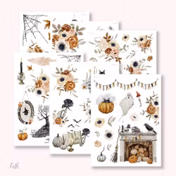Hello Petite Paper Stickers Set - Spooky Season 6 ark