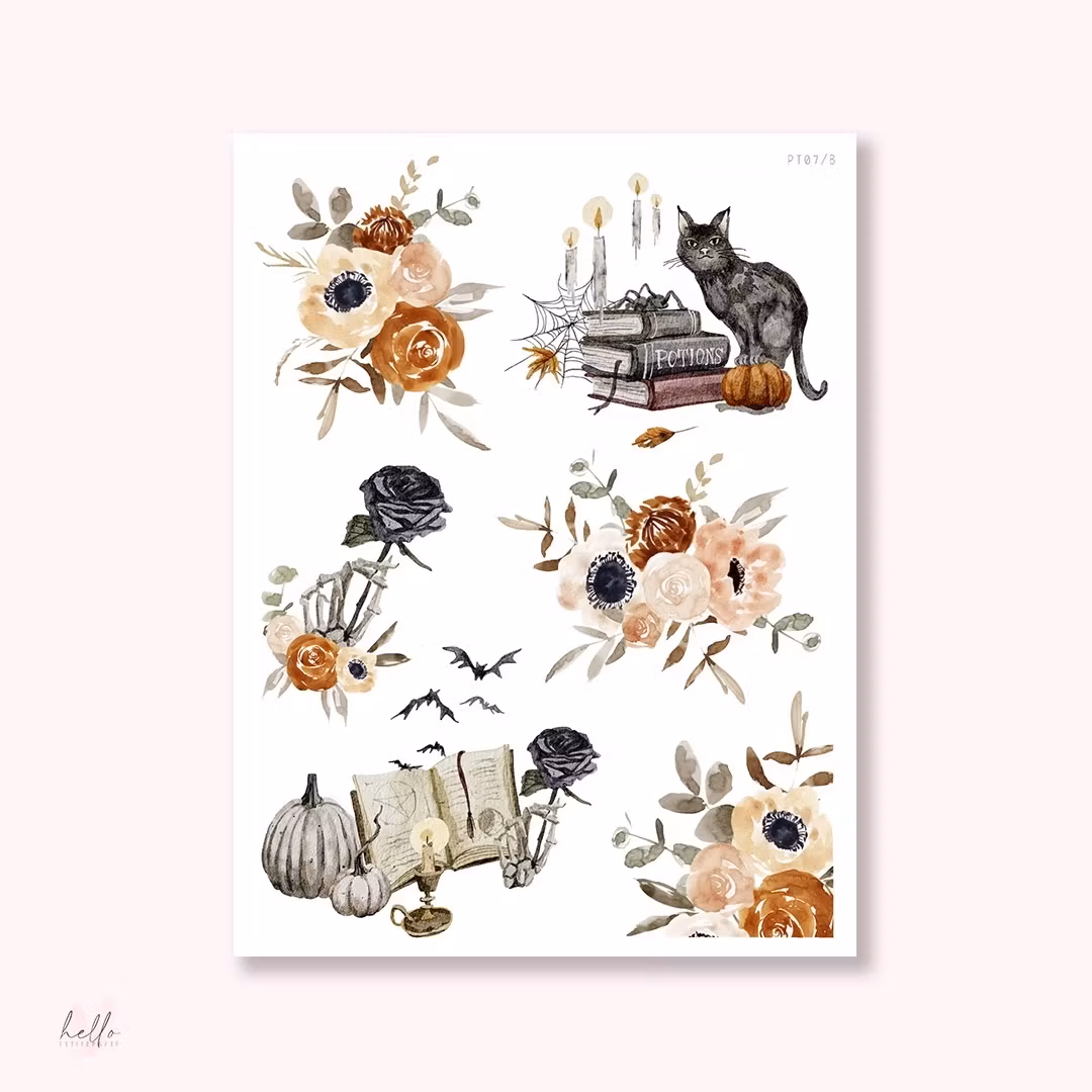 Hello Petite Paper Stickers Set - Spooky Season 6 ark