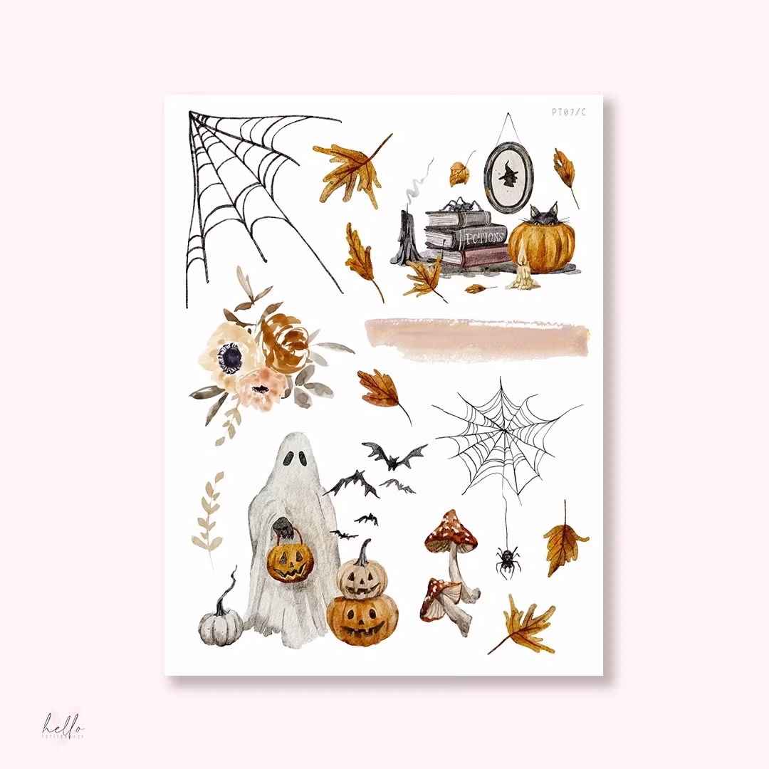 Hello Petite Paper Stickers Set - Spooky Season 6 ark