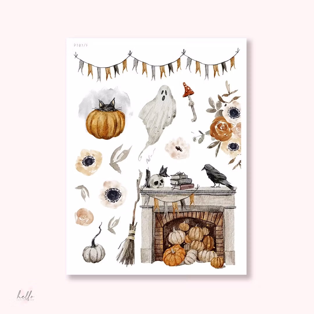 Hello Petite Paper Stickers Set - Spooky Season 6 ark