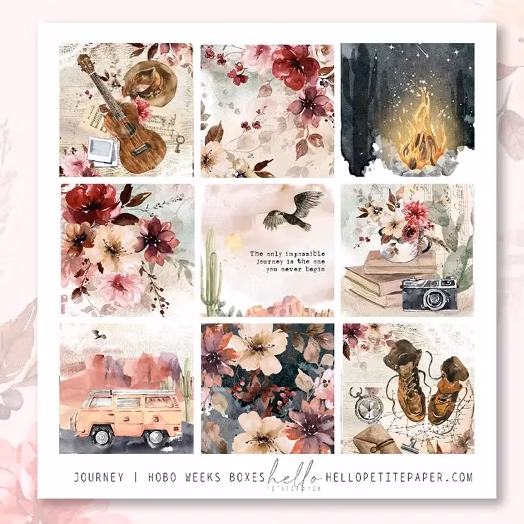Hello Petite Paper Stickers (Hobo Weeks) - Journey