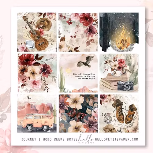 Hello Petite Paper Stickers (Hobo Weeks) - Journey