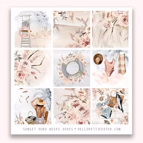 Hello Petite Paper Stickers (Hobo Weeks) - Sunset
