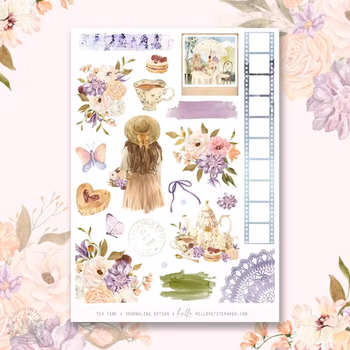 Hello Petite Paper Stickers - Tea Time