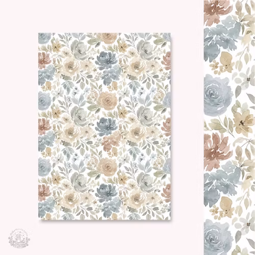 Hello Petite Paper Vellum Paper - Neutral Flowers A4
