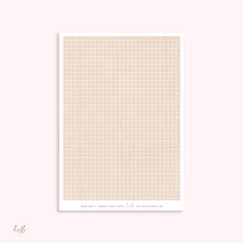 Hello Petite Paper Washi Sticker - Grid Brown