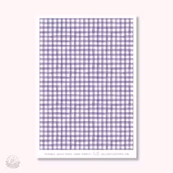 Hello Petite Paper Washi Sticker - Gingham Dark Purple